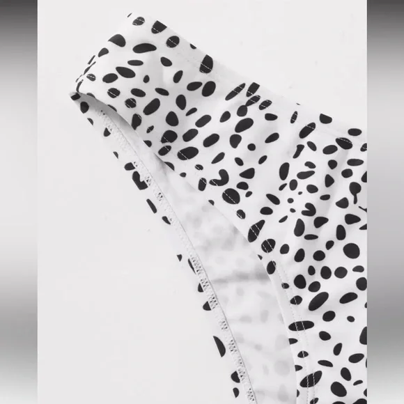 SHEIN Black and White Dalmatian Print Bikini Set - Picture 4 of 6